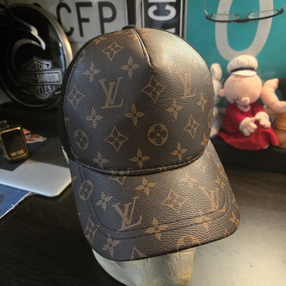 Louis Vuitton Leather Mesh Trucker Hat
